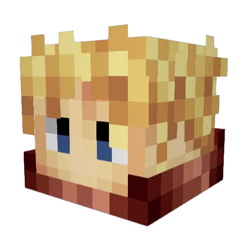 WuCloud Minecraft avatar head, 3D render