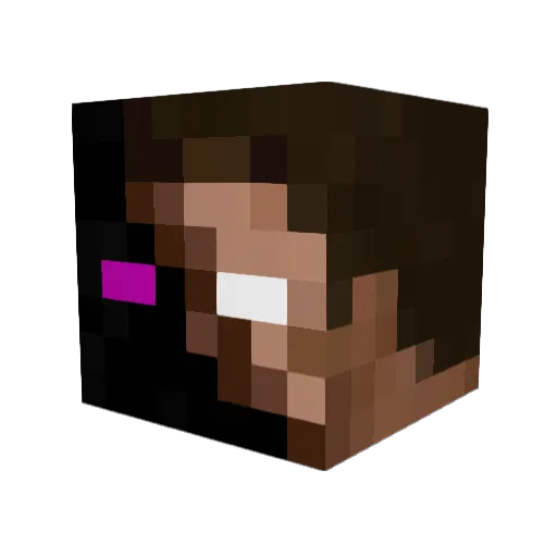 WuMingQAQ Minecraft avatar head, 3D render