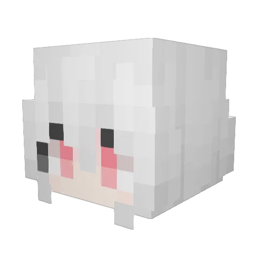 WuYuOuO Minecraft avatar head, 3D render