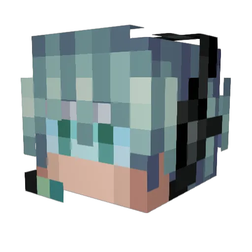 Wu_Luo_Yu Minecraft avatar head, 3D render