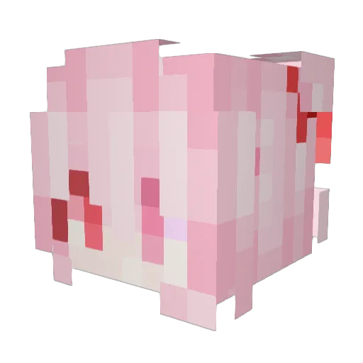 Wu_Momo Minecraft avatar head, 3D render