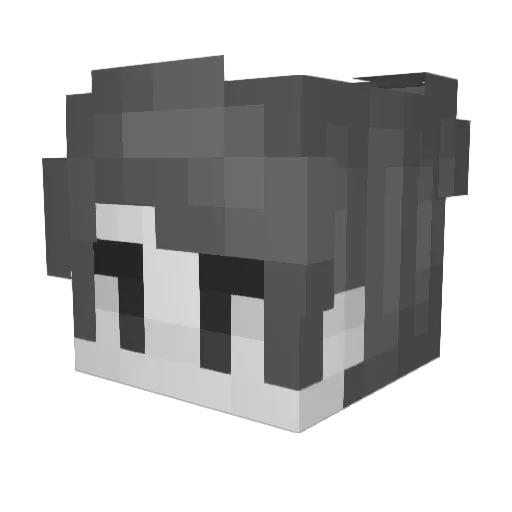 Wu_Qu Minecraft avatar head, 3D render