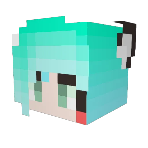 Wu_Su Minecraft avatar head, 3D render
