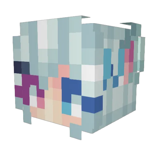 Wu___Ya Minecraft avatar head, 3D render