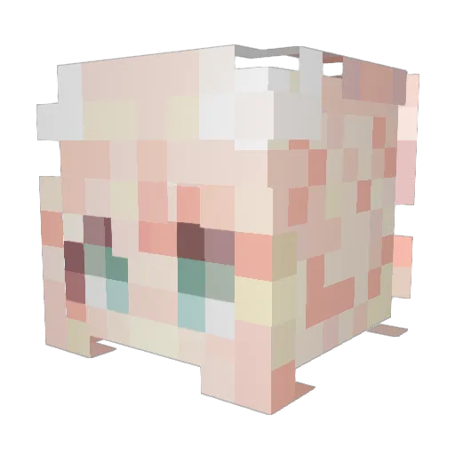 Wua2g Minecraft avatar head, 3D render