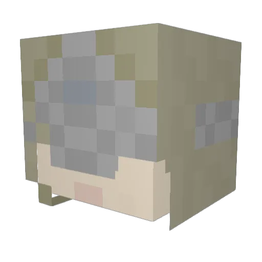 Wuaiel Minecraft avatar head, 3D render