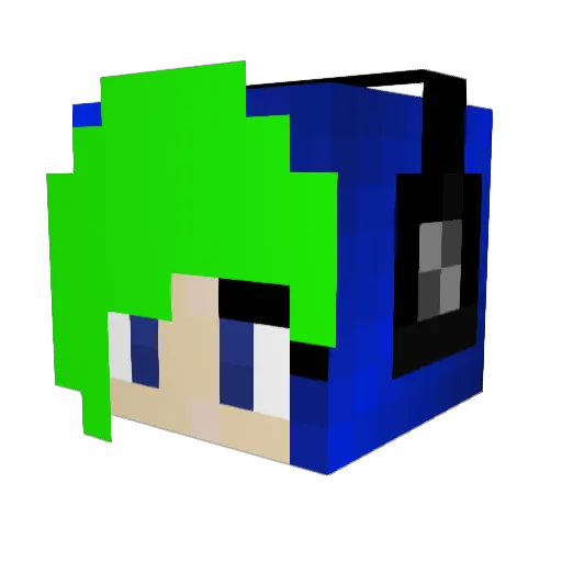 Wubbly17 Minecraft avatar head, 3D render