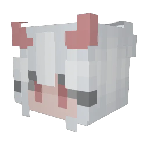 Wubblzz Minecraft avatar head, 3D render