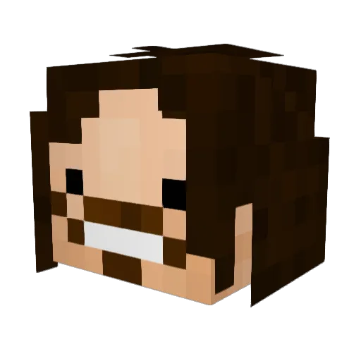 Wubbzel Minecraft avatar head, 3D render