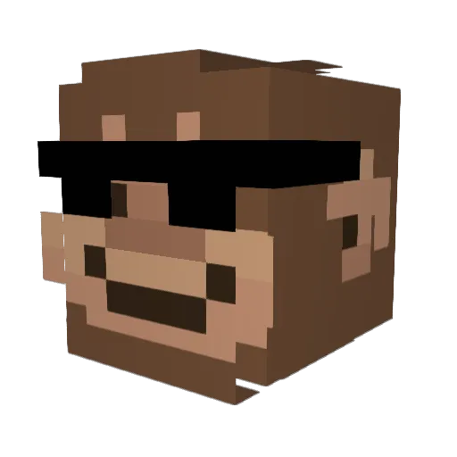 Wublz Minecraft avatar head, 3D render