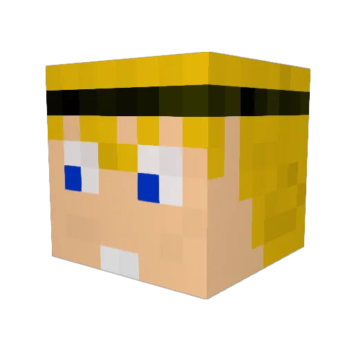 Wubumon Minecraft avatar head, 3D render
