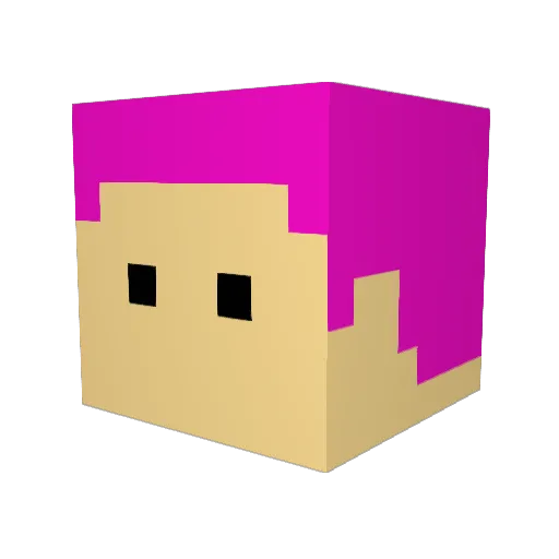 Wudango Minecraft avatar head, 3D render