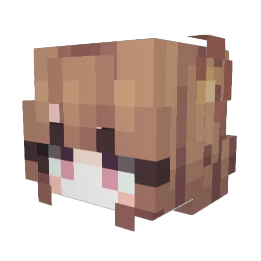 Wuffchu Minecraft avatar head, 3D render