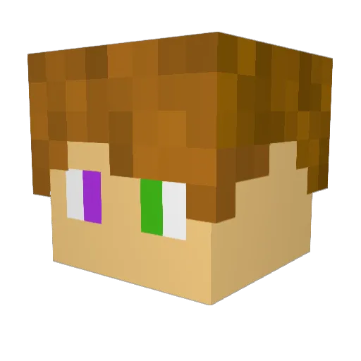 Wuffelash Minecraft avatar head, 3D render