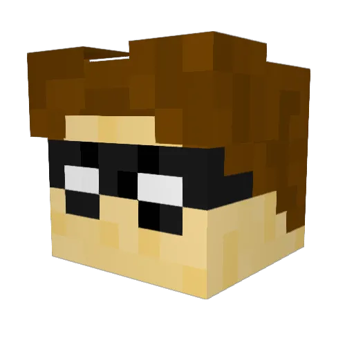 Wuffi2_ Minecraft avatar head, 3D render