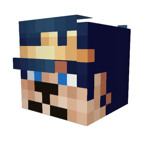 Wugapuppy Minecraft avatar head, 3D render