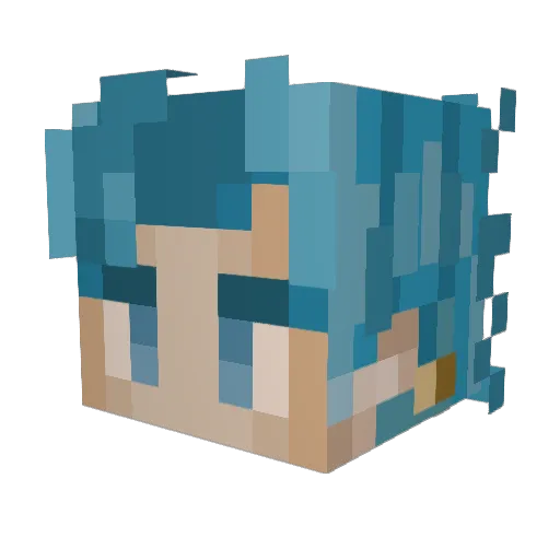 Wuhyun Minecraft avatar head, 3D render