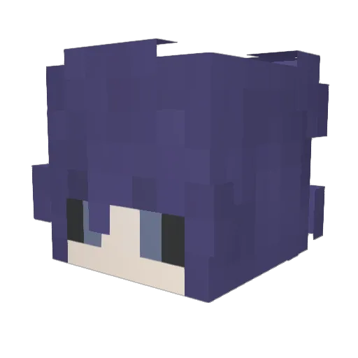 Wukarud Minecraft avatar head, 3D render