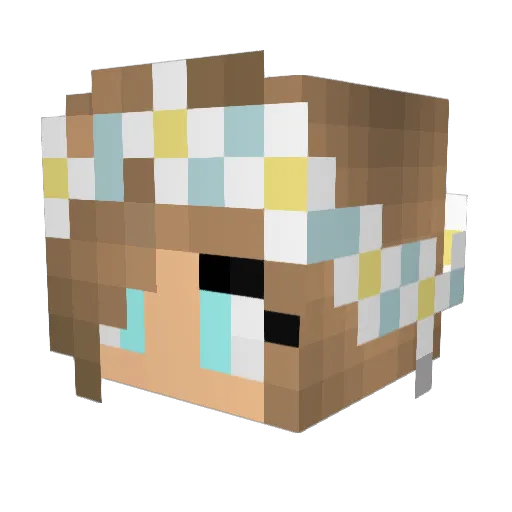 WukiWu Minecraft avatar head, 3D render