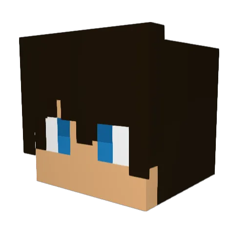 Wukoko Minecraft avatar head, 3D render