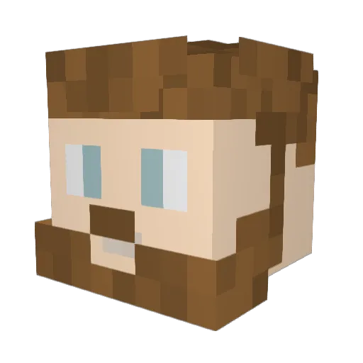 Wuld Minecraft avatar head, 3D render
