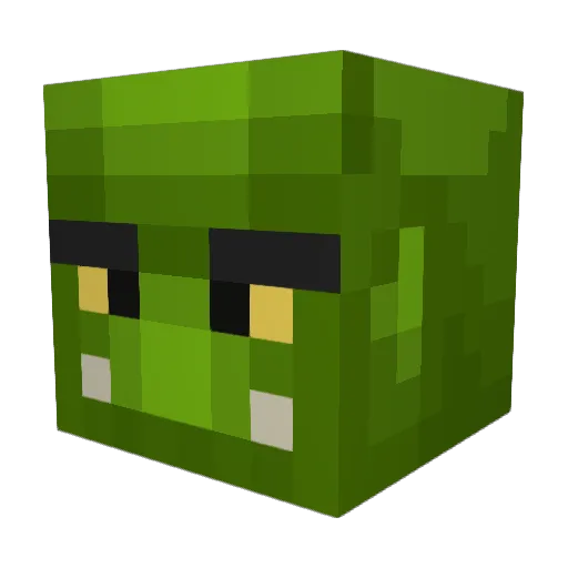 WulfOrc Minecraft avatar head, 3D render