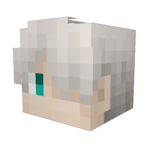 WulfTheWise Minecraft avatar head, 3D render