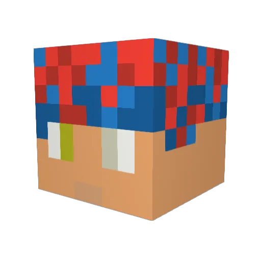 Wulfgar3 Minecraft avatar head, 3D render