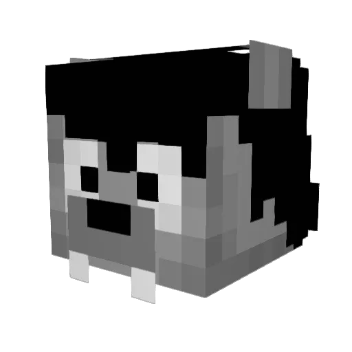 Wulflye Minecraft avatar head, 3D render