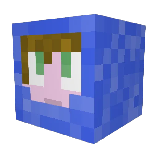 Wulien Minecraft avatar head, 3D render