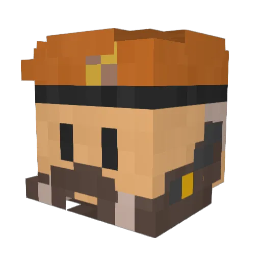 Wultr Minecraft avatar head, 3D render