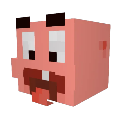 Wumbo_L Minecraft avatar head, 3D render