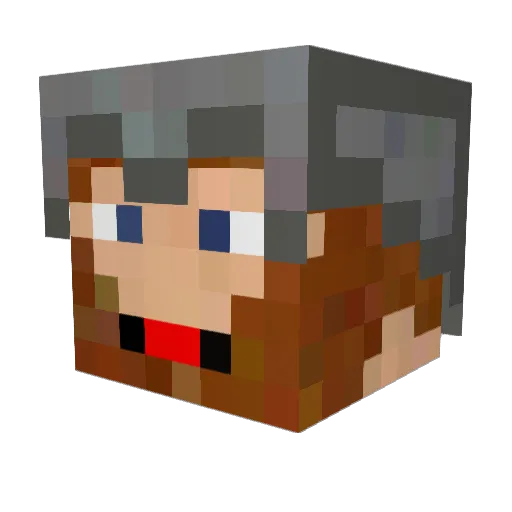 Wuppos Minecraft avatar head, 3D render