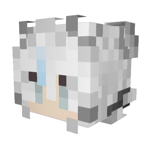 WuqiArt Minecraft avatar head, 3D render