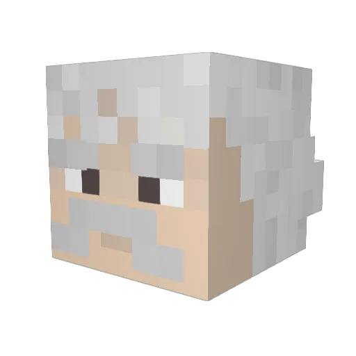 Wurschtkatze Minecraft avatar head, 3D render