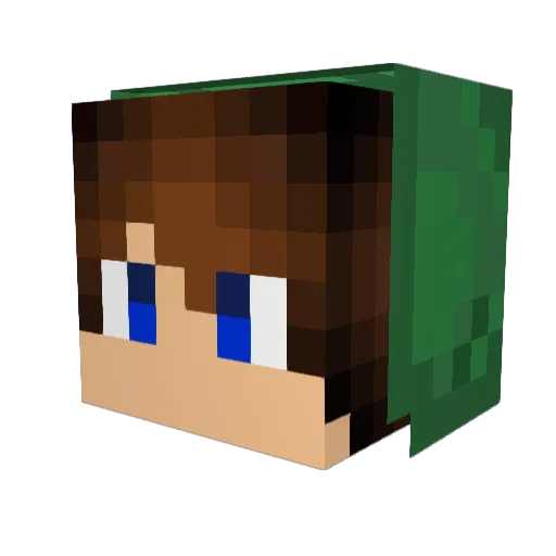 Wurstfresser Minecraft avatar head, 3D render