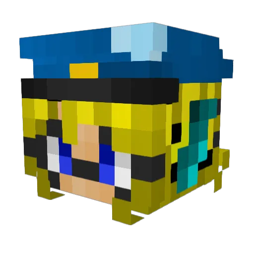 Wurtux Minecraft avatar head, 3D render