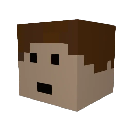 WuschelMiniTyp Minecraft avatar head, 3D render