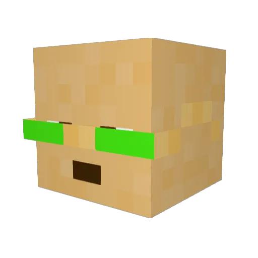 WutWongWitU Minecraft avatar head, 3D render