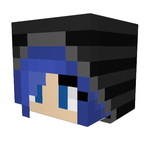 Wuteva Minecraft avatar head, 3D render
