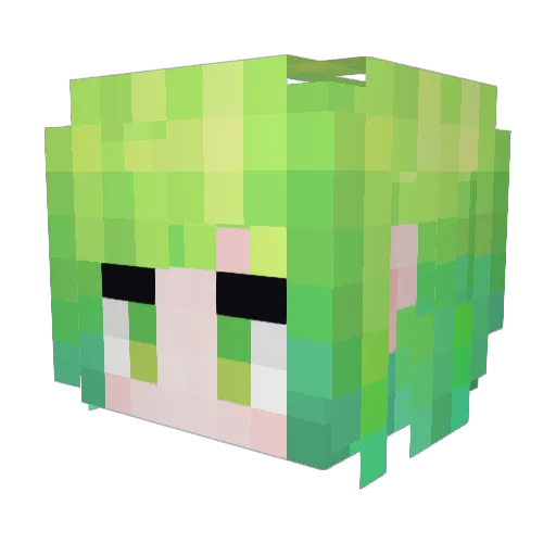 Wutingting Minecraft avatar head, 3D render