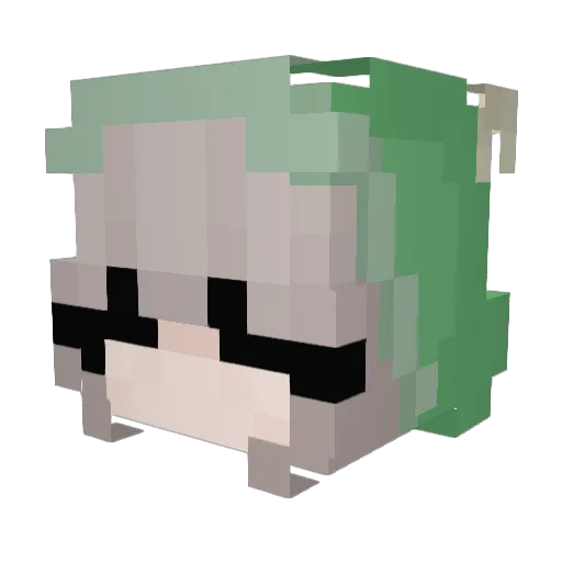Wutt444 Minecraft avatar head, 3D render