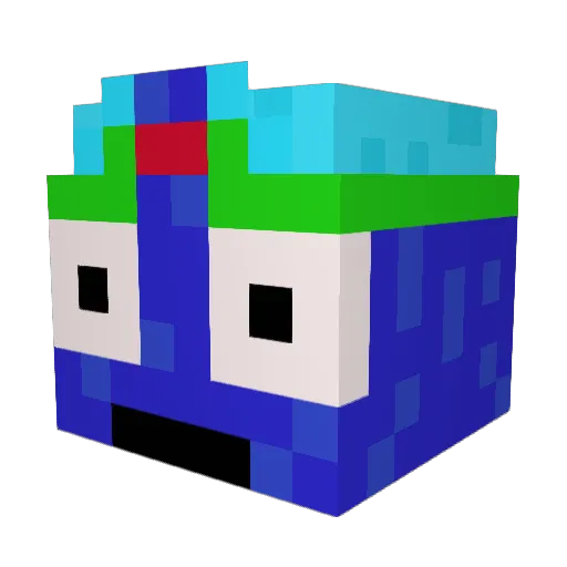 Wuudnex Minecraft avatar head, 3D render