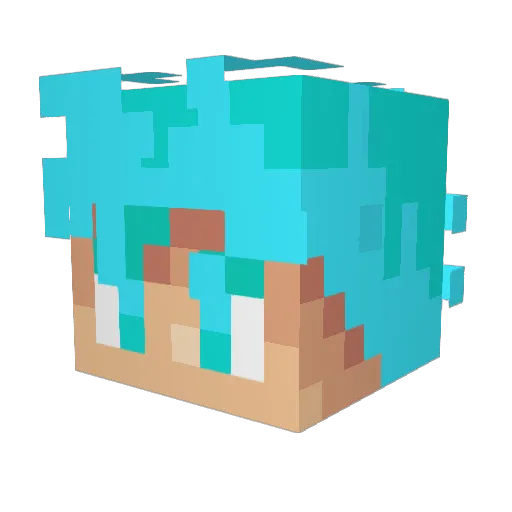 Wuwu21 Minecraft avatar head, 3D render