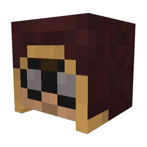 Wux1ng Minecraft avatar head, 3D render