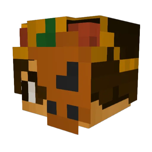 Wuxster Minecraft avatar head, 3D render