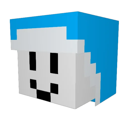 Wuzards Minecraft avatar head, 3D render