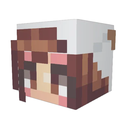 Wuzay Minecraft avatar head, 3D render