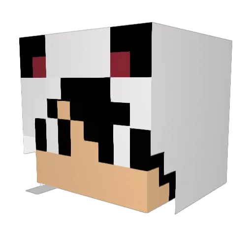 Wvlfie Minecraft avatar head, 3D render