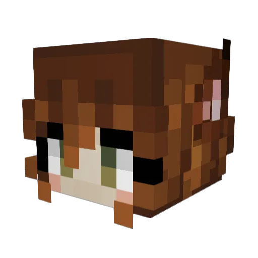 Wvlllf Minecraft avatar head, 3D render